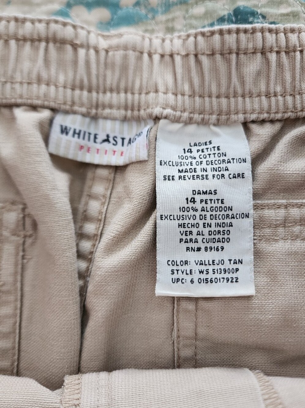 Vintage 90s White Stag Khaki Cotton Midi Skirt Slit Desert Sand Minimalist Y2K - Picture 9 of 9